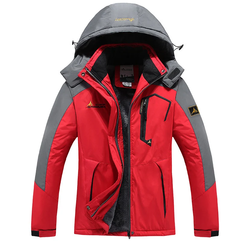 Herren technische Outdoor-Thermojacke mit abnehmbarer Kapuze, winddichter Außenschale und wärmender Fleece-Innenlage Drune