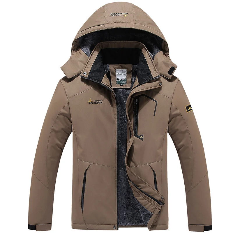 Herren technische Outdoor-Thermojacke mit abnehmbarer Kapuze, winddichter Außenschale und wärmender Fleece-Innenlage Drune