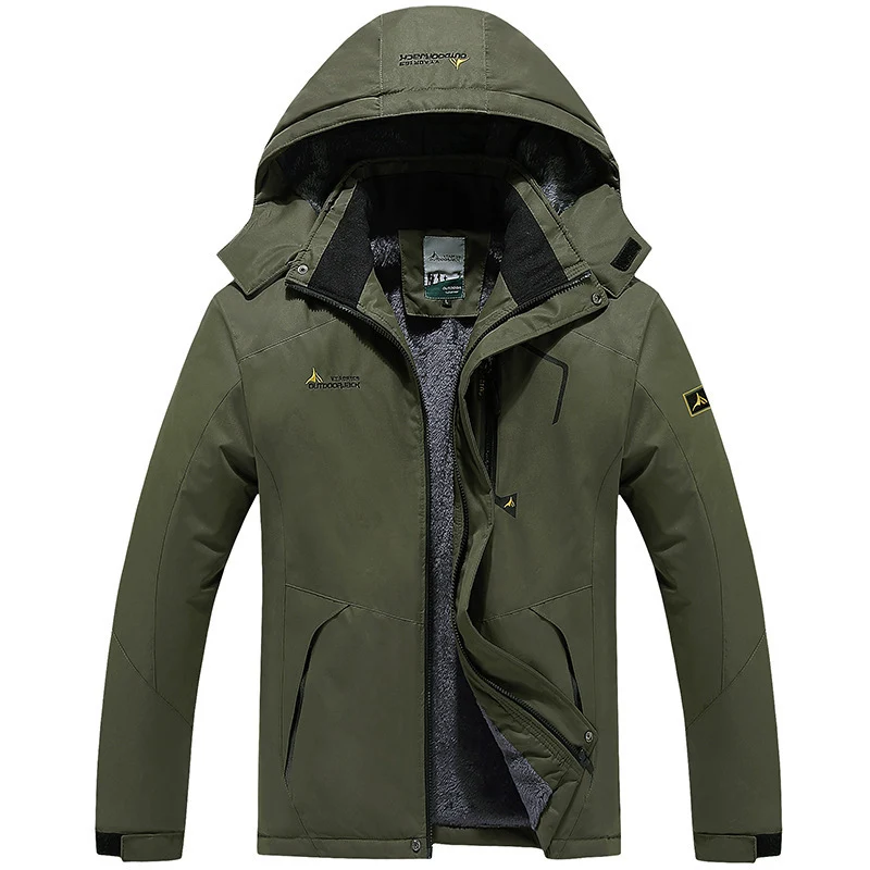 Herren technische Outdoor-Thermojacke mit abnehmbarer Kapuze, winddichter Außenschale und wärmender Fleece-Innenlage Drune