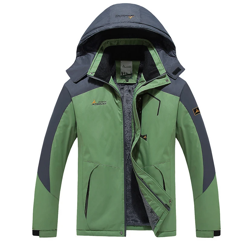 Herren technische Outdoor-Thermojacke mit abnehmbarer Kapuze, winddichter Außenschale und wärmender Fleece-Innenlage Drune
