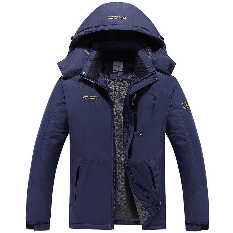 Herren technische Outdoor-Thermojacke mit abnehmbarer Kapuze, winddichter Außenschale und wärmender Fleece-Innenlage Drune