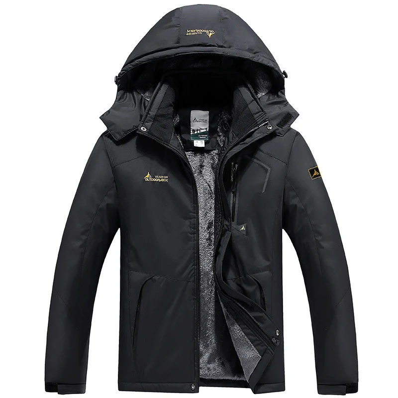 Herren technische Outdoor-Thermojacke mit abnehmbarer Kapuze, winddichter Außenschale und wärmender Fleece-Innenlage Drune