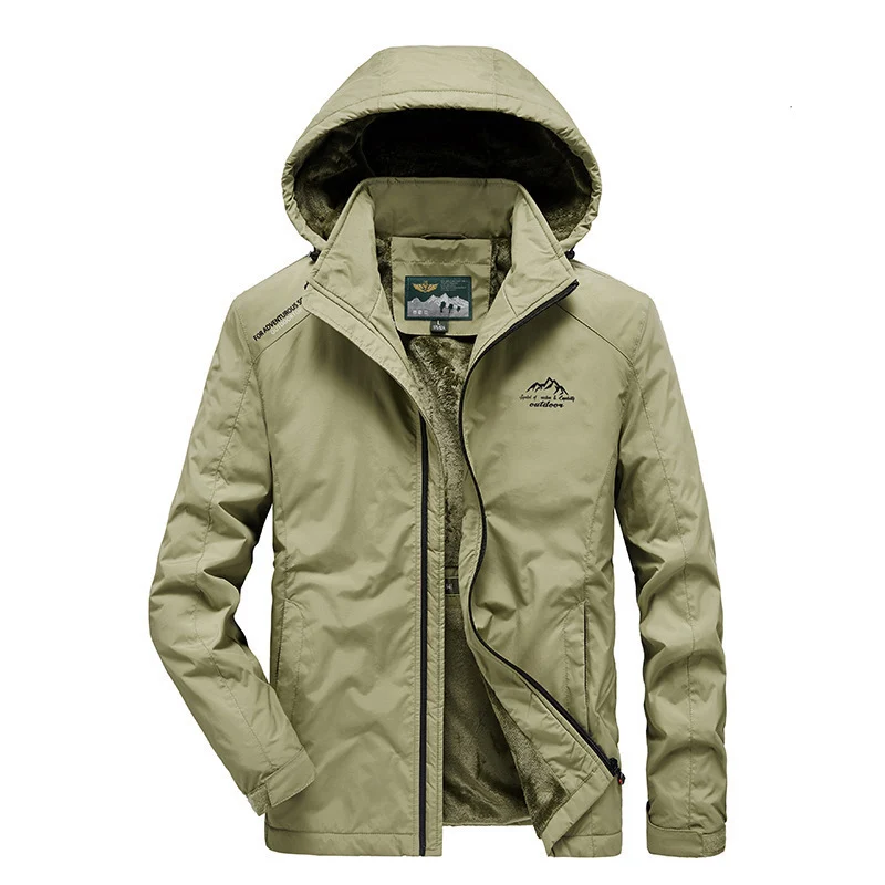 Herren technische Outdoor-Jacke mit wärmendem Teddyfleece-Innenfutter und verstellbarer Kapuze Drune