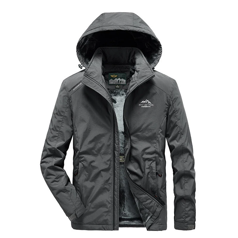 Herren technische Outdoor-Jacke mit wärmendem Teddyfleece-Innenfutter und verstellbarer Kapuze Drune