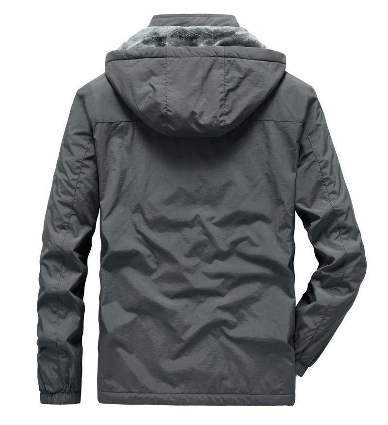Herren technische Outdoor-Jacke mit wärmendem Teddyfleece-Innenfutter und verstellbarer Kapuze Drune
