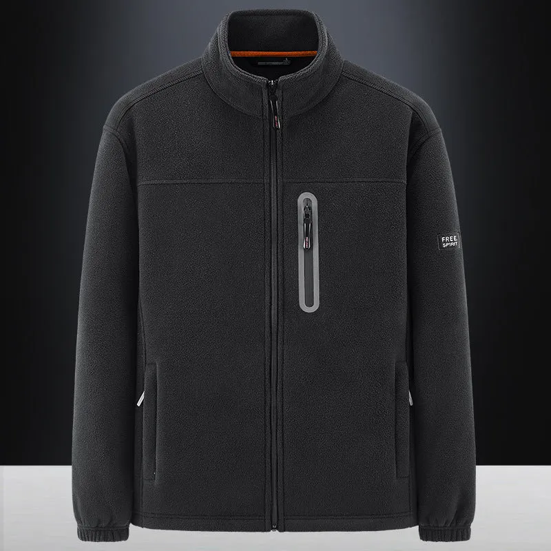 Herren technische Fleecejacke mit Polarstruktur, wasserabweisender Brusttasche und elastischen Bündchen Drune