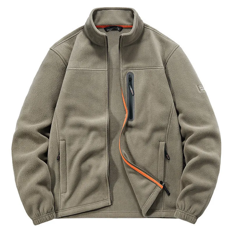 Herren technische Fleecejacke mit Polarstruktur, wasserabweisender Brusttasche und elastischen Bündchen Drune