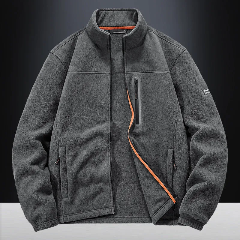 Herren technische Fleecejacke mit Polarstruktur, wasserabweisender Brusttasche und elastischen Bündchen Drune
