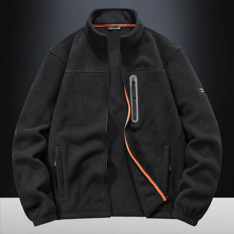 Herren technische Fleecejacke mit Polarstruktur, wasserabweisender Brusttasche und elastischen Bündchen Drune