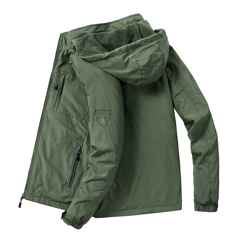 Herren Tech‑Hoodie‑Parka mit Mikrofleece‑Innenlage und verdeckten Reißverschlüssen Drune