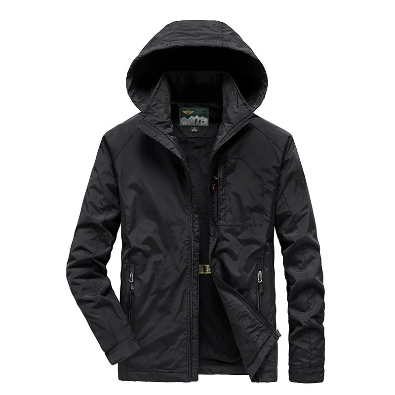 Herren Tech‑Hoodie‑Parka mit Mikrofleece‑Innenlage und verdeckten Reißverschlüssen Drune