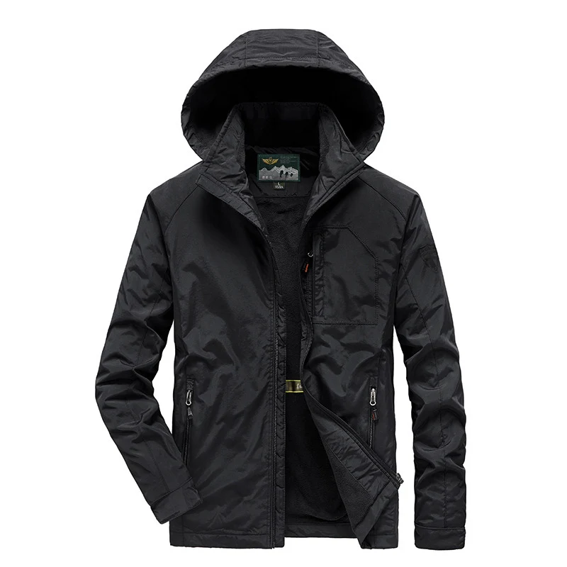 Herren Tech‑Hoodie‑Parka mit Mikrofleece‑Innenlage und verdeckten Reißverschlüssen Drune