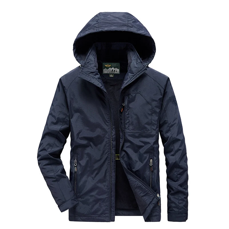 Herren Tech‑Hoodie‑Parka mit Mikrofleece‑Innenlage und verdeckten Reißverschlüssen Drune