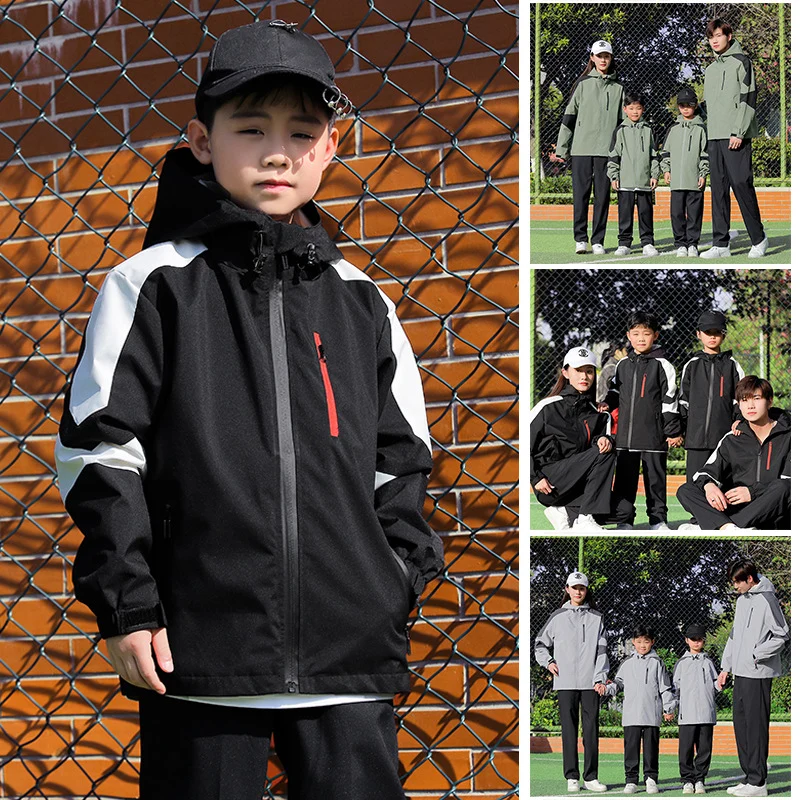 Herren Sportliche Softshell-Outdoorjacke mit Kapuze, Colorblock-Ärmel und wasserabweisender Membran Drune