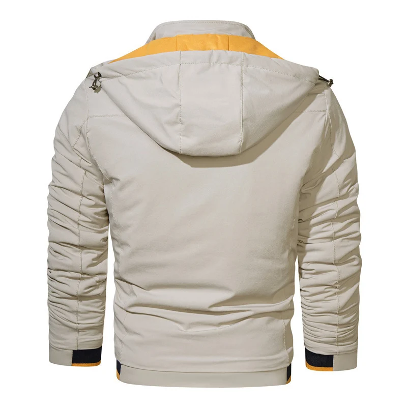 Herren sportliche Softshell-Hybridjacke mit Kapuze, wasserabweisenden Reißverschlüssen und ergonomischer Passform Drune
