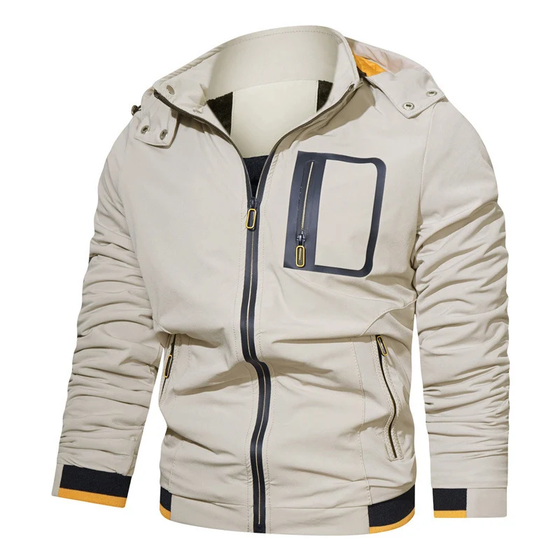 Herren sportliche Softshell-Hybridjacke mit Kapuze, wasserabweisenden Reißverschlüssen und ergonomischer Passform Drune