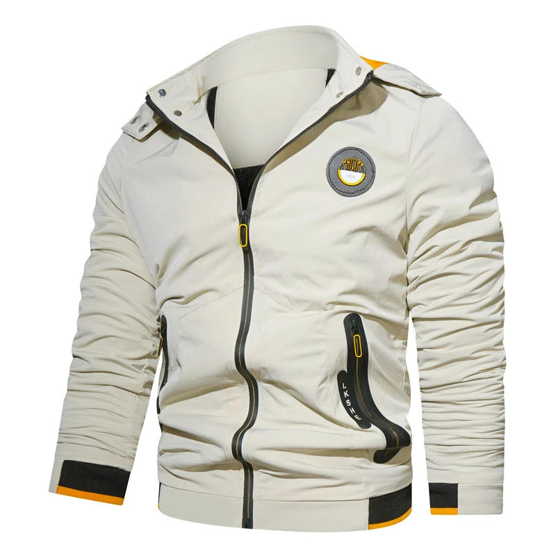 Herren sportlich-urbaner Kapuzenzip-Hoodie mit wasserabweisenden Reißverschlüssen und Logo-Patch Drune