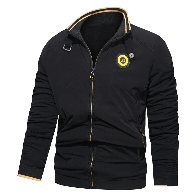 Herren Sportiver Reißverschluss-Sweatshirtblouson mit Stehkragen und Logoapplikation Drune