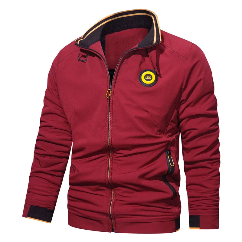 Herren Sportiver Reißverschluss-Sweatshirtblouson mit Stehkragen und Logoapplikation Drune