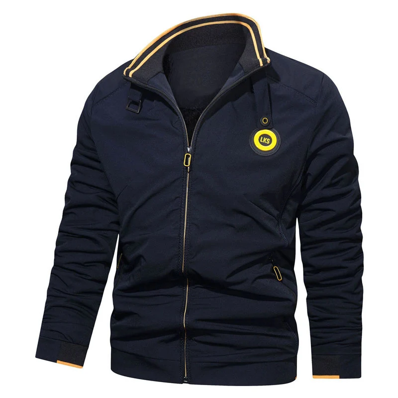Herren Sportiver Reißverschluss-Sweatshirtblouson mit Stehkragen und Logoapplikation Drune