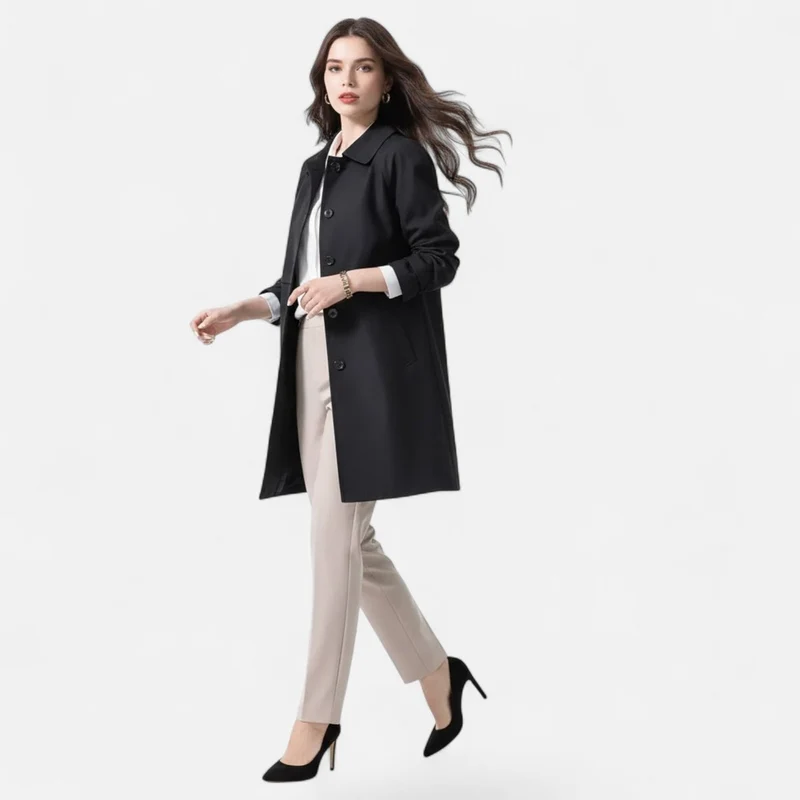Stella | Elegant And Chic Midi Trench Coat