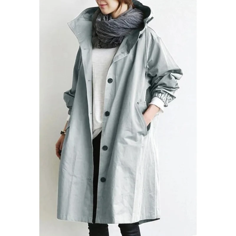 Eleanor | Functional And Elegant Long Hooded Trench Coat