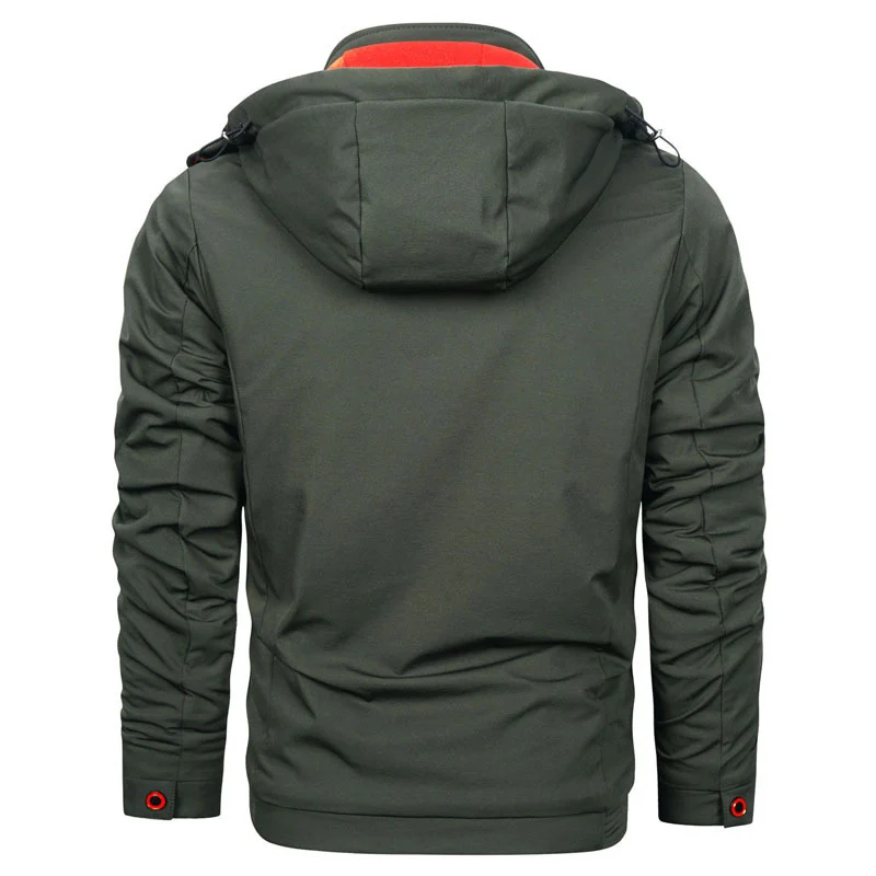 Herren Softshell-Utilityjacke mit abnehmbarer Kapuze, winddichter Membran und Reißverschluss-Brusttasche Drune