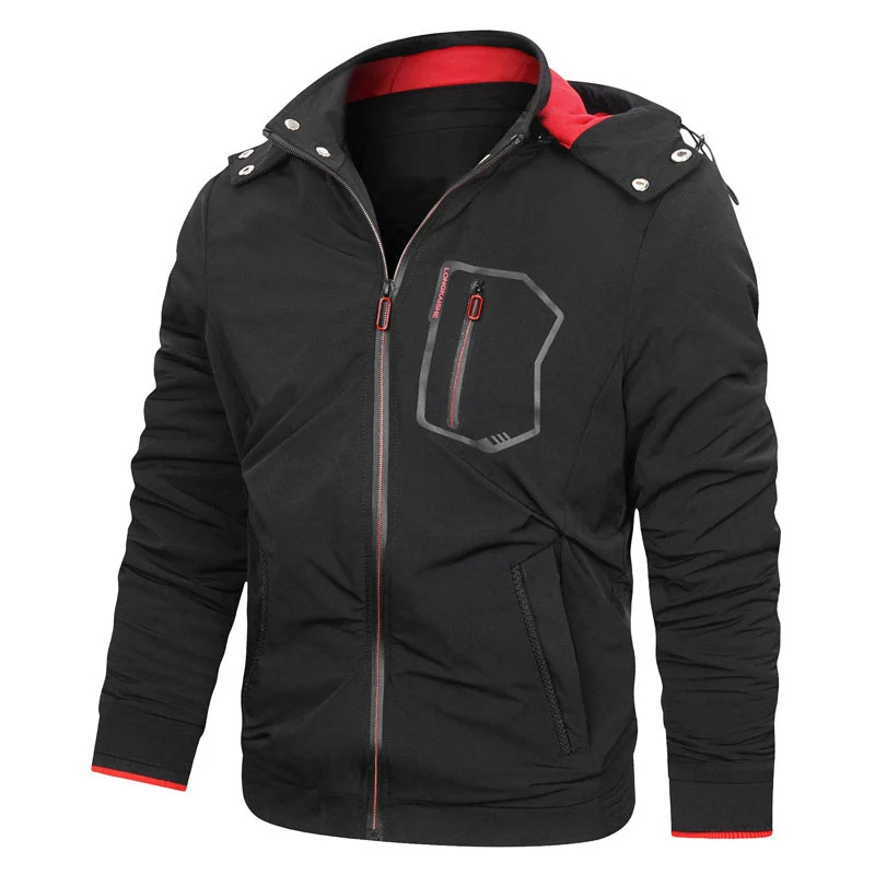 Herren Softshell-Utilityjacke mit abnehmbarer Kapuze, winddichter Membran und Reißverschluss-Brusttasche Drune