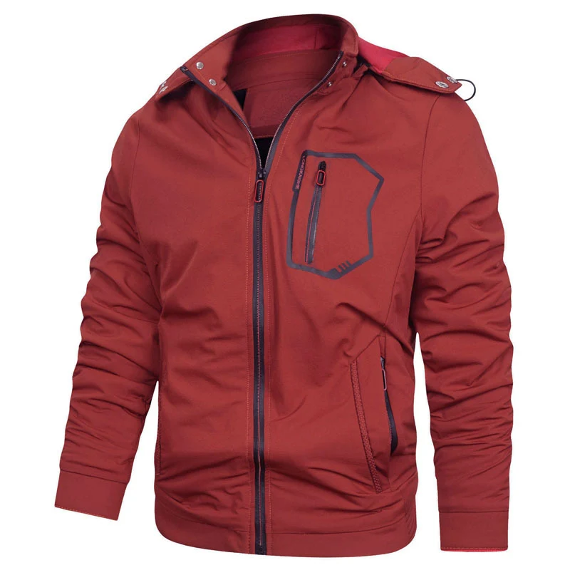 Herren Softshell-Utilityjacke mit abnehmbarer Kapuze, winddichter Membran und Reißverschluss-Brusttasche Drune