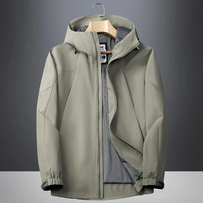 Herren Softshell Regen- und Übergangsjacke mit Kapuze, winddichter Membran und atmungsaktivem Meshfutter Drune