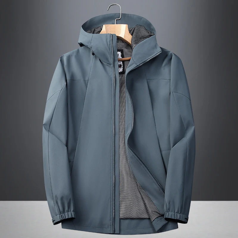 Herren Softshell Regen- und Übergangsjacke mit Kapuze, winddichter Membran und atmungsaktivem Meshfutter Drune
