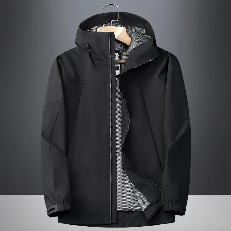 Herren Softshell Regen- und Übergangsjacke mit Kapuze, winddichter Membran und atmungsaktivem Meshfutter Drune
