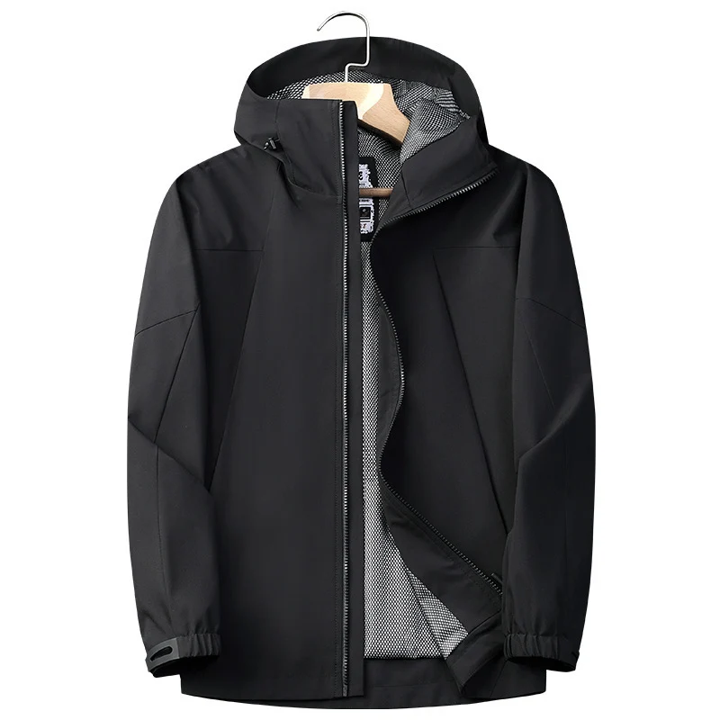 Herren Softshell Regen- und Übergangsjacke mit Kapuze, winddichter Membran und atmungsaktivem Meshfutter Drune