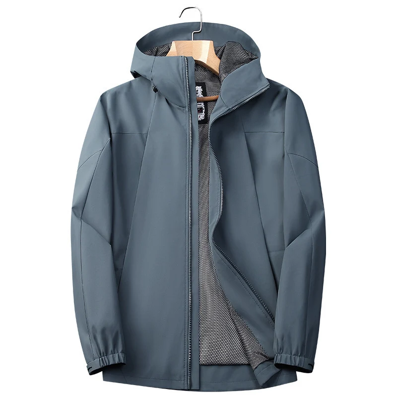 Herren Softshell Regen- und Übergangsjacke mit Kapuze, winddichter Membran und atmungsaktivem Meshfutter Drune
