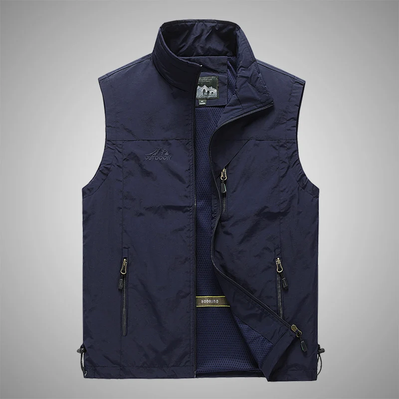 Herren Softshell-Outdoorweste mit atmungsaktivem Meshfutter, Reißverschlusstaschen und Stehkragen Drune
