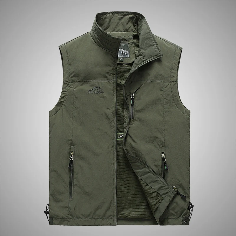 Herren Softshell-Outdoorweste mit atmungsaktivem Meshfutter, Reißverschlusstaschen und Stehkragen Drune