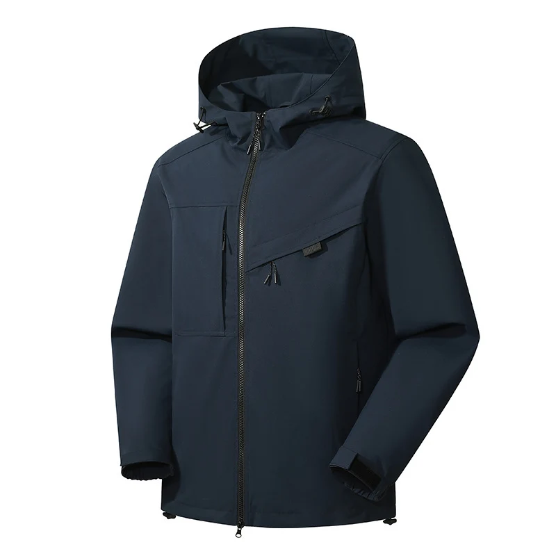 Herren Softshell Outdoorjacke mit wasserdichter Membran und verstellbarer Kapuze Drune