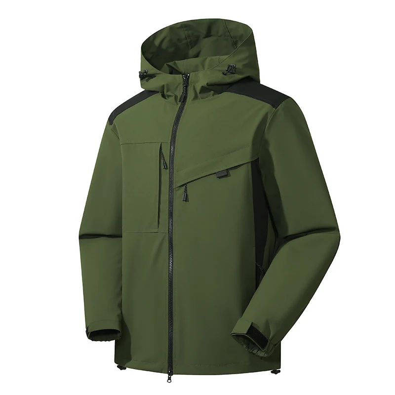 Herren Softshell Outdoorjacke mit wasserdichter Membran und verstellbarer Kapuze Drune