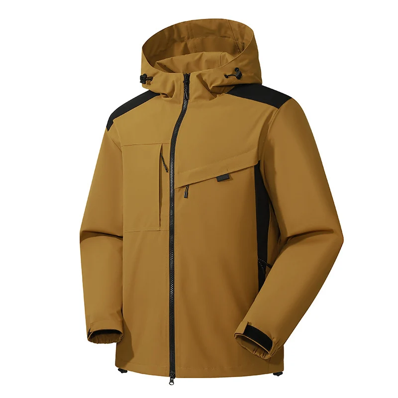 Herren Softshell Outdoorjacke mit wasserdichter Membran und verstellbarer Kapuze Drune