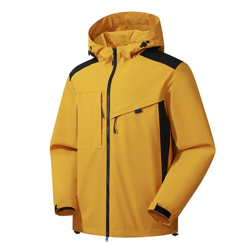Herren Softshell Outdoorjacke mit wasserdichter Membran und verstellbarer Kapuze Drune