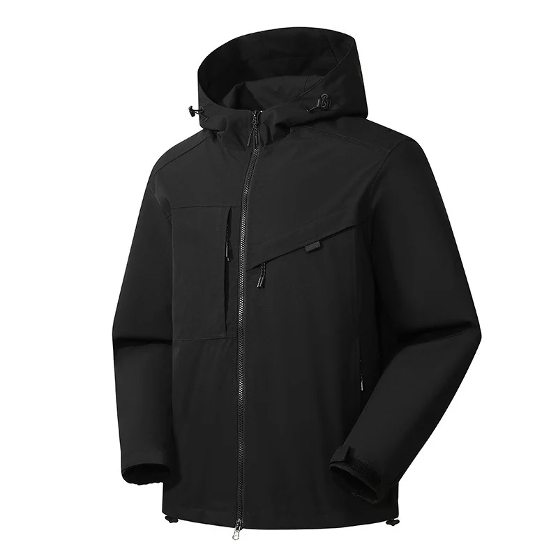 Herren Softshell Outdoorjacke mit wasserdichter Membran und verstellbarer Kapuze Drune