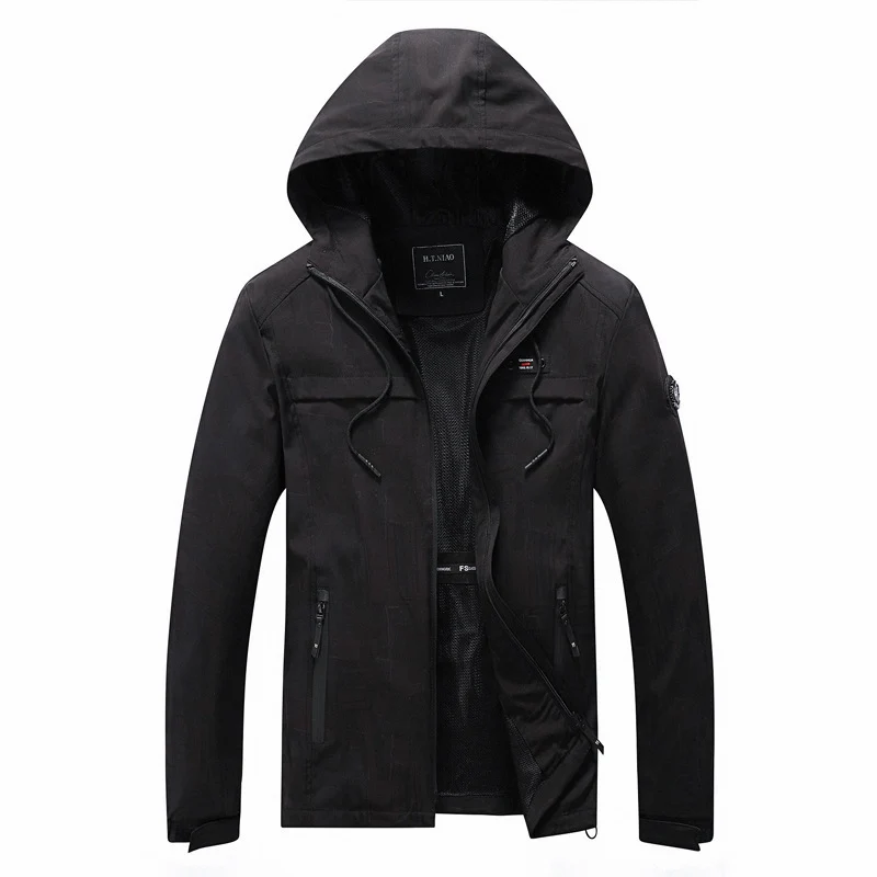 Herren Softshell-Jacke mit Kapuze, winddichtem Außenmaterial und atmungsaktivem Meshfutter Drune