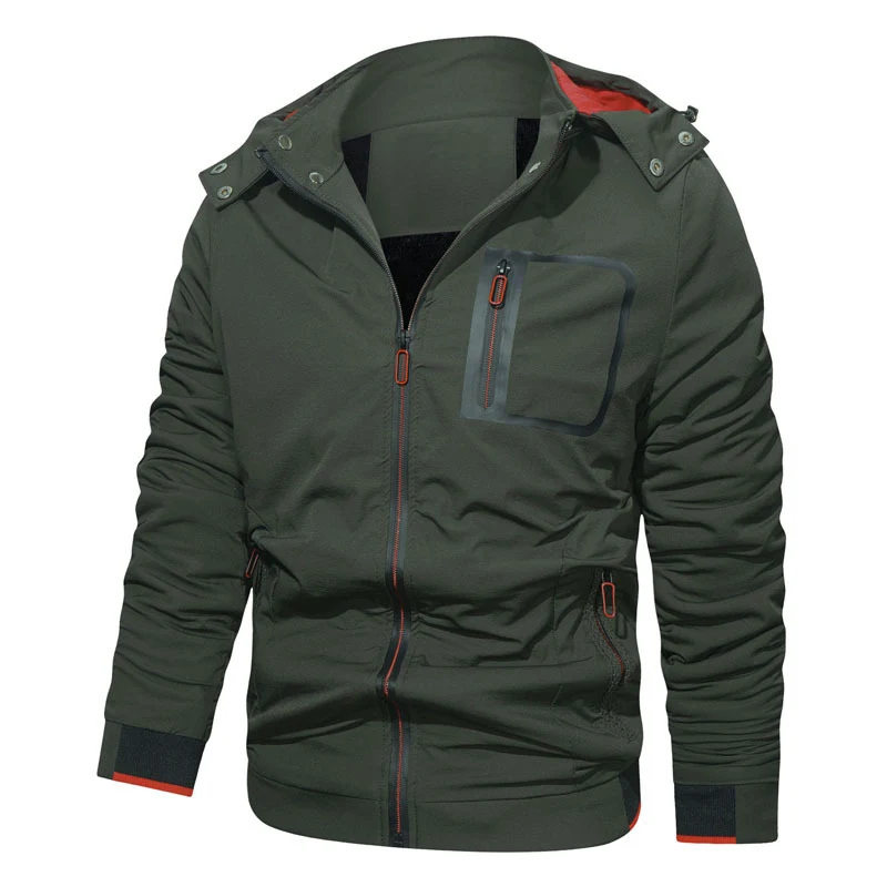 Herren Softshell-Hoodiejacke mit wasserdichten Reißverschlusstaschen und fleecegefüttertem Kragen Drune