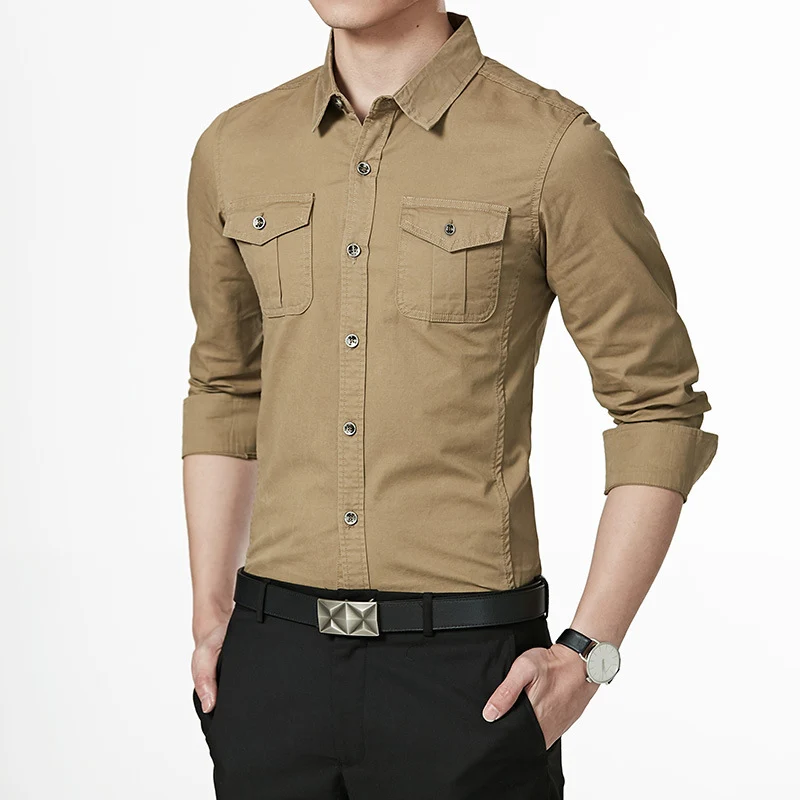 Herren Slim-Fit Oxford-Hemd mit Brustklappen und Kentkragen Drune