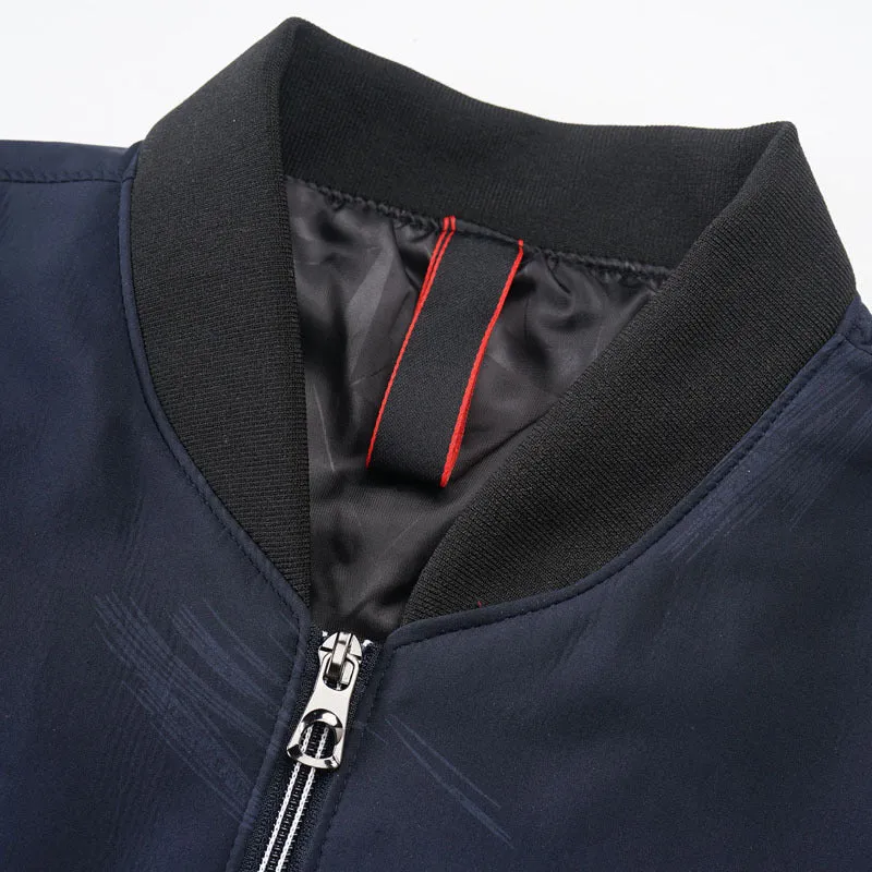 Herren Slim‑Fit Bomberjacke im urbanen Minimalstil mit durchgehendem Reißverschluss und gerippten Bündchen Drune