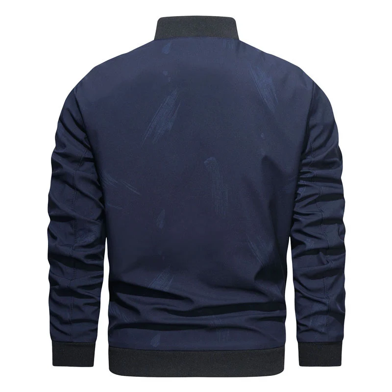 Herren Slim‑Fit Bomberjacke im urbanen Minimalstil mit durchgehendem Reißverschluss und gerippten Bündchen Drune
