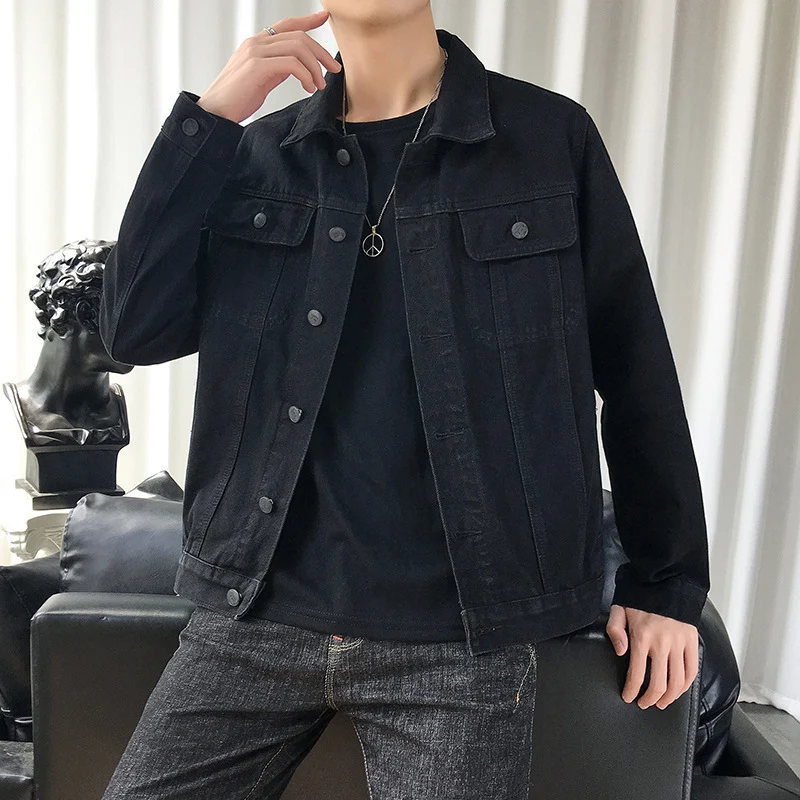 Herren schmal geschnittene Denim-Truckerjacke mit minimalistischer Nahtführung Drune