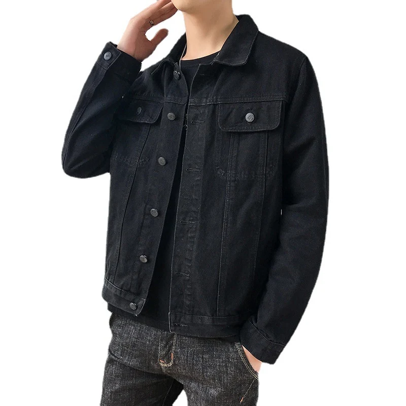 Herren schmal geschnittene Denim-Truckerjacke mit minimalistischer Nahtführung Drune