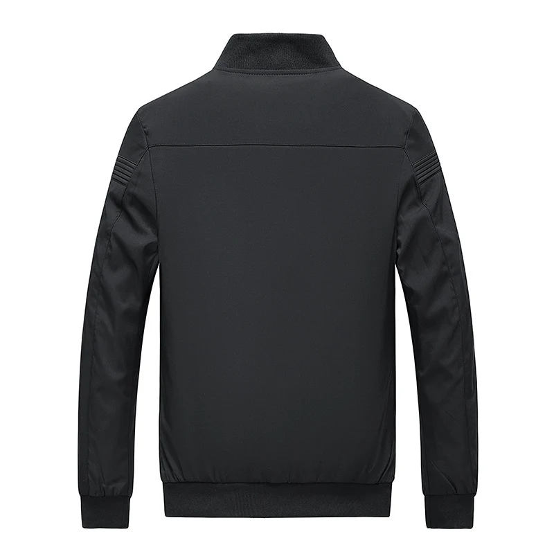 Herren schlichter Slim-Fit Zipper-Blouson mit Stehkragen, tonalen Nahtdetails und elastischen Bündchen Drune