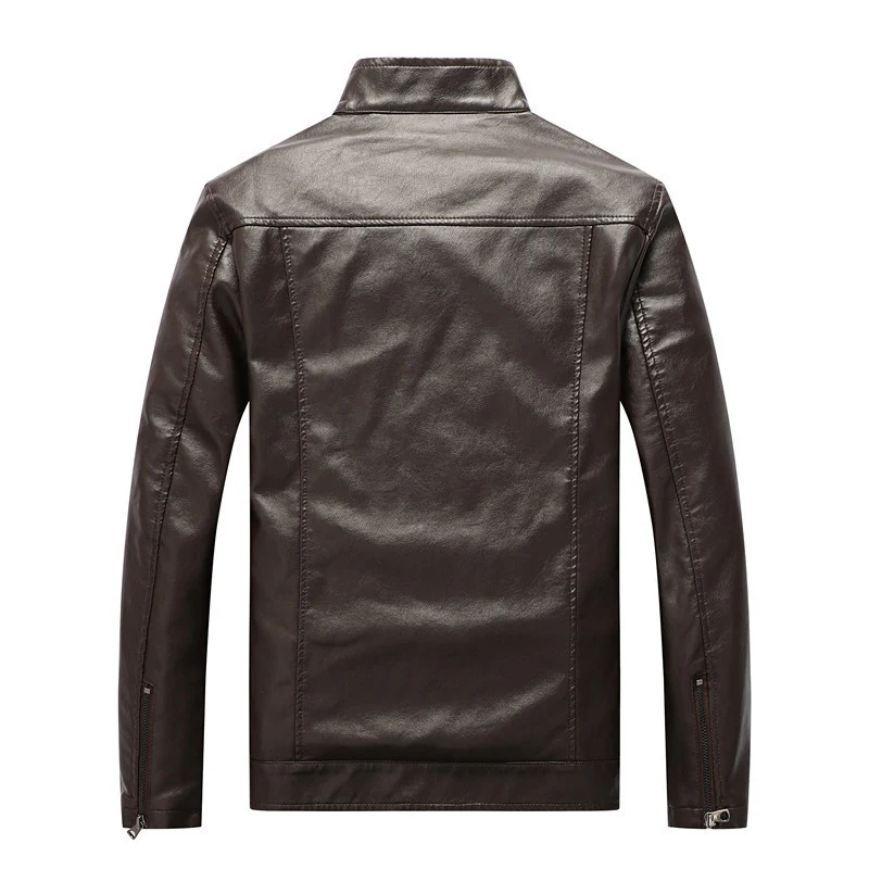 Herren schlanker Kunstleder‑Fieldblouson mit Stehkragen, Brustpattentaschen und Reißverschluss Drune